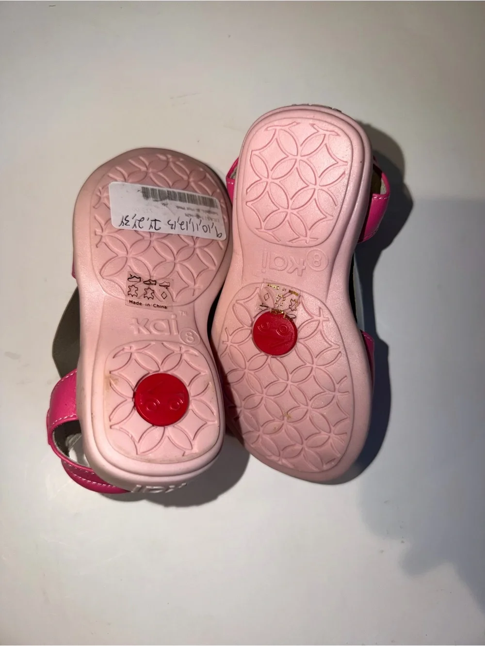 See Kai Run Hot Pink and White Floral Applique Toddler Sandals